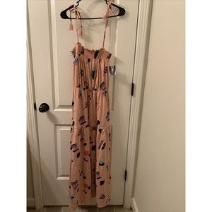 Take Pride Women's Size XS Pink Cotton Spaghetti Arm Strap Dress Flag Geometric